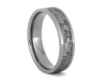 Meteorite Ring, Meteorite Wedding Band, Titanium Ring, Mens Meteorite Ring, Galaxy Jewelry