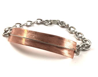 Bar Bracelet Handmade Large Mixed Metal Jewelry