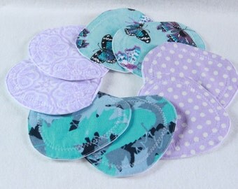 Nursing pads, Flower Petal/triangle shape nursing pads, waterproof, washable, reusable, nursing breast pads, flannel ,zorb,pul,4 pair