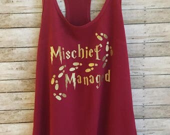 Mischief Managed Tank, Harry Potter Shirt, Funny Shirt, Harry Potter, Harry Potter Women, Harry Potter Gift, Weasley, Solemnly Swear Tank
