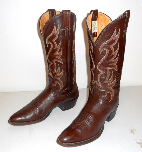 Mens 9.5 A Cowboy Boots Nocona Brown Narrow Western Wear