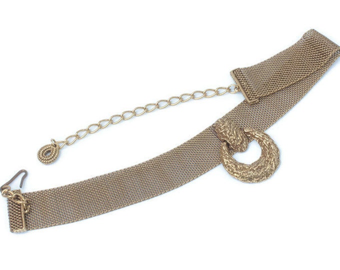 Goldette Gold Mesh Choker Necklace Victorian Revival