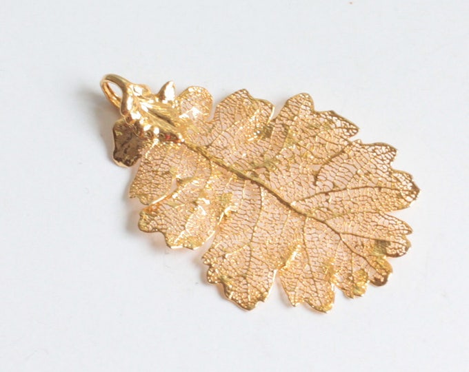 Gold Dipped Leaf Pendant Craft Jewelry Supply