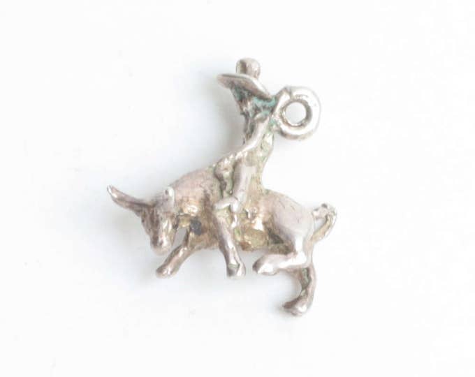 Bull Rider Charm Cowboy Riding Bucking Bull Charm for Charm Bracelet