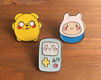 Enamel Pins, Adventure Time Pin Set of 3, Lapel Pin, Kawaii, Adventure Time