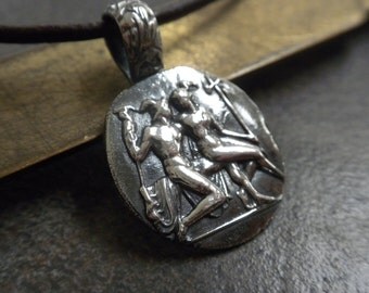 Greek Mythology Jewelry Hermes and Aphrodite Wax Seal Pendant