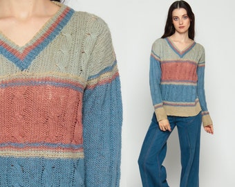 Bohemian Sweater Ethnic Sweater 70s Boho AZTEC Print by ShopExile