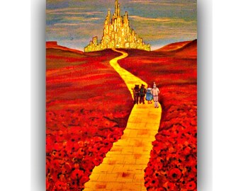 Wizard of oz art \ Wizard of oz decor \ Wizard of oz wall art \ Wizard of oz home decor \ yellow brick road art \ Wizard of oz gifts \ oz