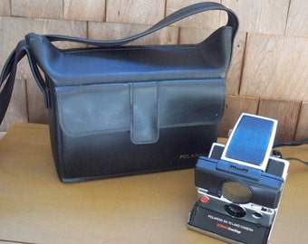 Vintage Electronics Polaroid Land Camera SX - 70 with Case and Flash Attachment