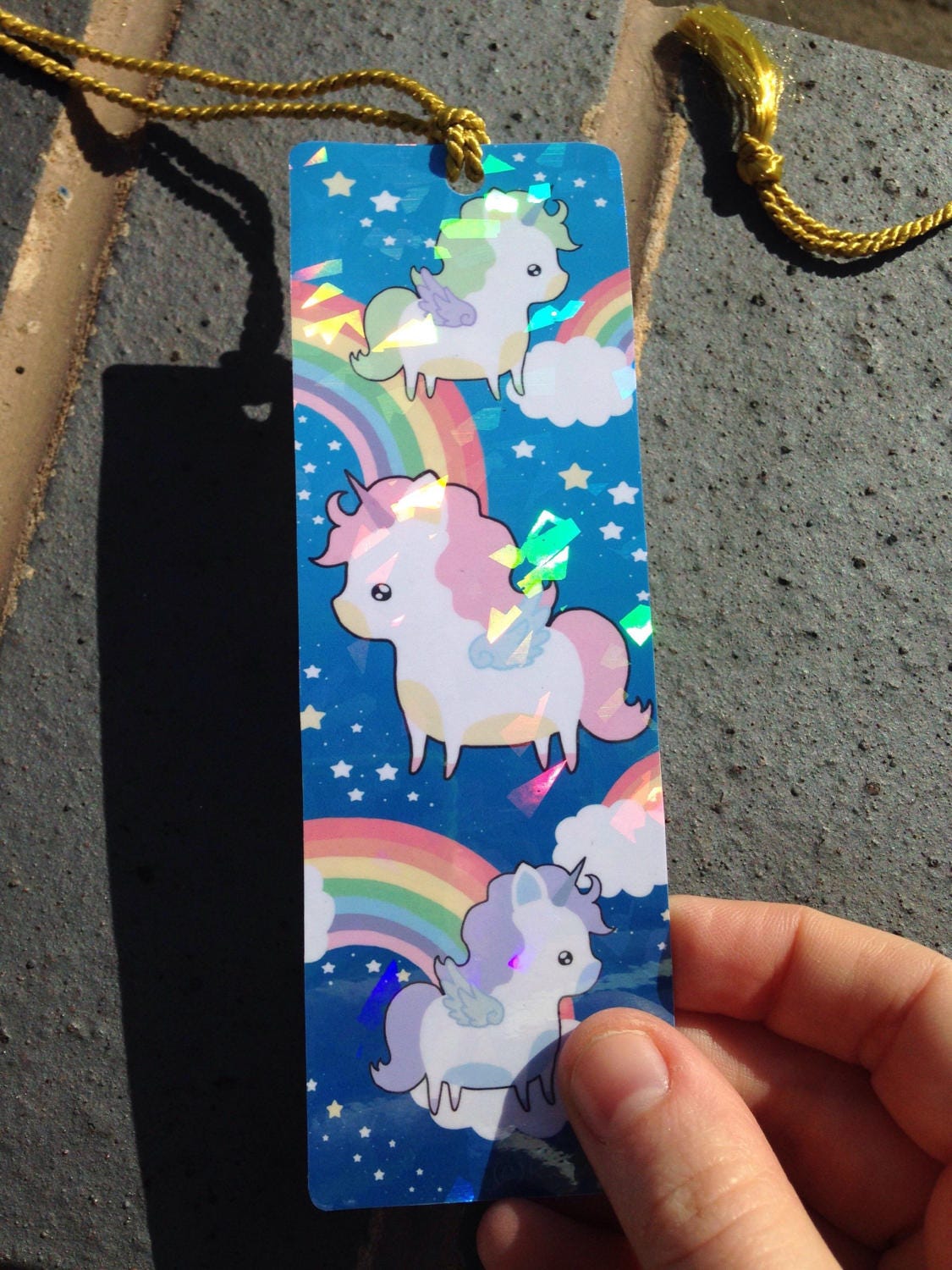 cute unicorn or narwhal bookmark kawaii bookmark pastel