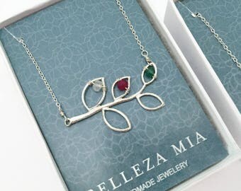 Sterling Silver Grandma Necklace - Nana Necklace - Grandma Birthstone Necklace - Gift for Grandma - Mimi Necklace Grandchildren Necklace