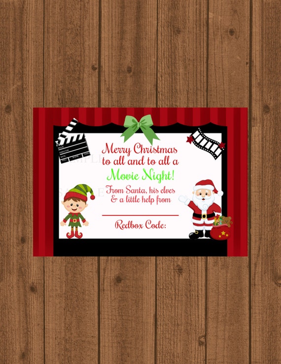 Items similar to Redbox Gift Tag, Movie Certificate, To all a Movie