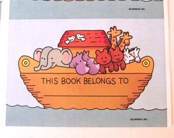 Noah's Ark Bookplates, Vintage Set of 24 Book ID Labels from Current Cards (A3)