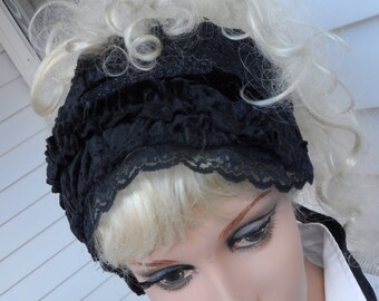 Dreadlock Headband, Hippie Hair Wrap, Boho, Steampunk, Gypsy Headband, Patchwork Headband, Black Headband, Headcovering, SALE ! SALE !