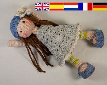 Crochet pattern for doll LILLY (Deutsch, English, French, Nederlands, Español)