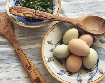 Personalized Spoon & Spatula Gift Set, Engraved Wood Spoon, Wooden Spoon, Housewarming Gift, Wedding Favor, Wedding Gift, Bridal Shower Gift