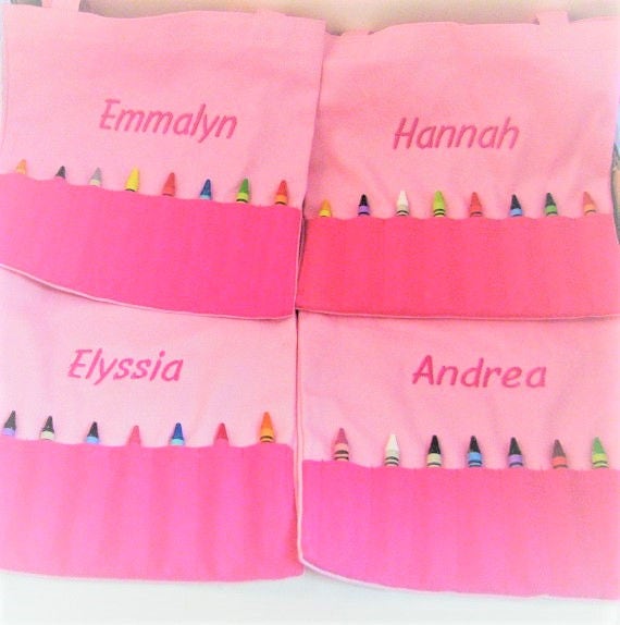 Personalized Crayon Totes Monogram Crayola Bags Custom