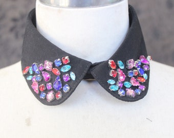 Cute embroidered applique with rhinestones
