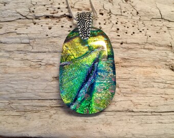 Dichroic glass jewelry, Dichroic glass, Dichroic Glass Pendant, Fused Glass Jewelry, handmade dichroic glass, glass pendant, glass