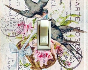 Carte Postale Vintage Birthday Greetings Postcard Switch Plate (single) ***FREE Shipping***