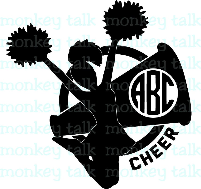 Download Cheer Cheerleader Megaphone Monogram Instant Download Includes svg, eps, pdf and jpg File Types ...