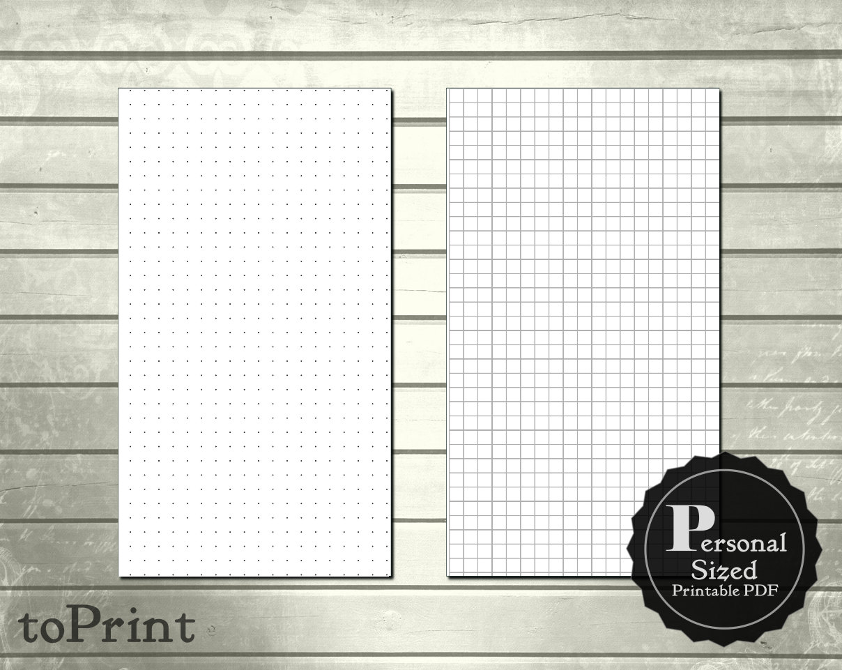 5mm square grid and dot grid personal size printable planner