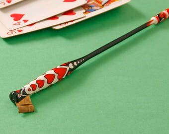 Oblique Pen Holder hand carved and hand painted perfect gift