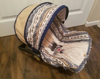 Tribal car seat cover / baby car seat cover/ Made for only Chicco/ Evenflo seat / Slipcover,canopy and strap covers SHIPS TODAY!