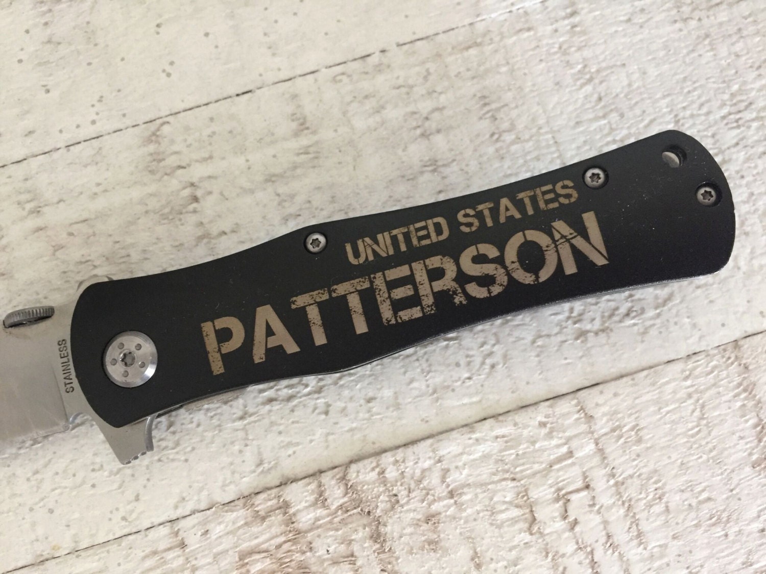 Personalized engraved metal pocket knife logo corporate