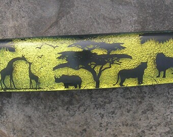 Africa Barrette Fused Dichroic Glass Barrette French Barrette Africa Jewelry