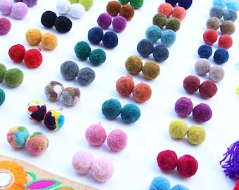 Luxe Pom Poms, Loops for Jewelry, New SPRING Pantone Colors. 1" Designer Jewelry Making Charms, Fall Fashion Trend, Handmade, Choose Colors