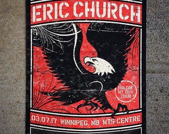 Eric Church Concert Poster, Winnipeg, MB