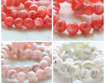One Full 11 Inch Strand / Shell / Round / Semiprecious Stone (S50)