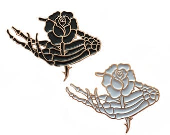 Life and Death Skeleton Hand Enamel Pin