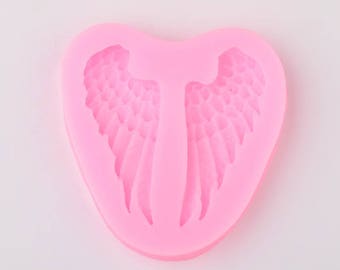 ANGEL WINGS Resin Mold, Silicone Mold to make shaped cabochons, kawaii, reusable, mold makes 2 shapes, tol0771
