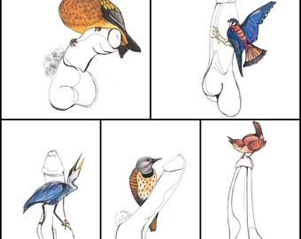 Put A Bird On It Penis Art Print Gag Gift Drawing