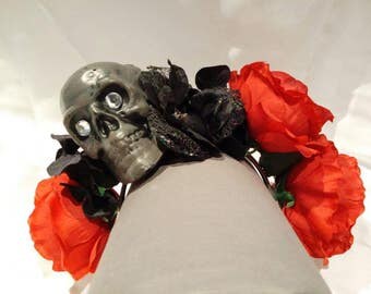 Day of the Dead Flower Headband / Dia De Los Muertos Headpiece / Flower Headpiece