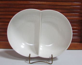 Melmac White Divided Bowl Branchell Co