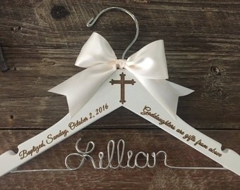 Christening Hanger, Baptism Hanger, Baby Hanger, Childrens Hanger, Kids Hanger, Christening Gift, Personalized Hanger