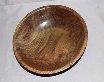 Figured Walnut wood bowl, 9 1/4" diameter by 2 3/4" high, Item 103413