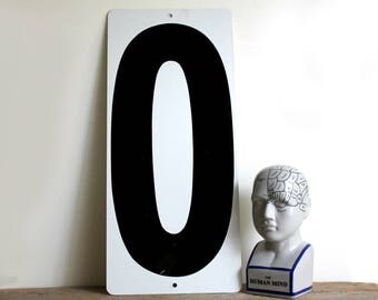vintage industrial numbers 0 & 1, gas station price sign, gas price, wall hanging