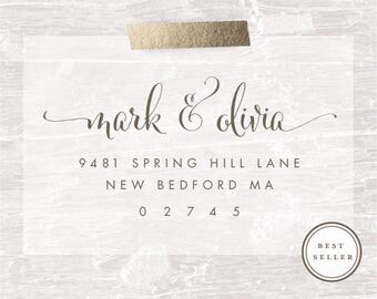 Personalized Address Stamp, Custom Address Stamp, Calligraphy Stamp, Personalized Gift, Rubber Stamp, Housewarming Gift