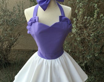 Daisy Duck costume apron dress with hair bow