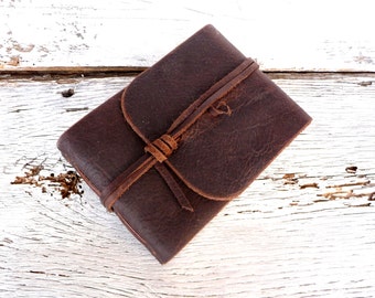 Leather Sketchbook. Leather Journal. Landscape Journal. Waxed Leather Journal