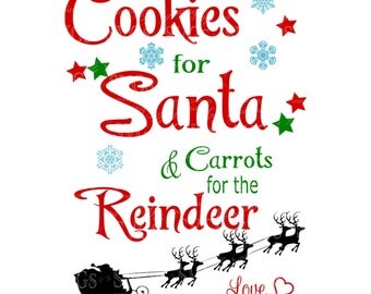 SVG - Cookies for Santa Carrots for the Reindeer - Cookies for Santa - Santa - Carrots for the Reindeer - Christmas - Christmas Cookie Plate