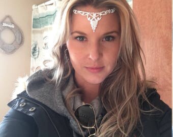Bridal Head Chain, Bridal Hair Jewelry, Hair crystals, Sparkling her piece, Prom hair, Wedding Headpieces