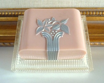 Vintage Pink Art Deco Ring Box Celluloid Ring Box Lucite Plastic Vintage Ring Box from TreasuresOfGrace