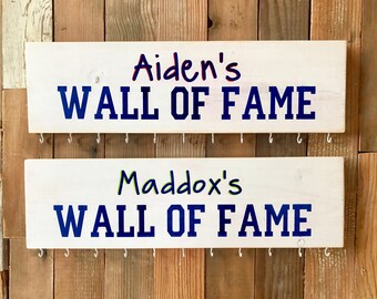 Wall of Fame-Medal Hanger-Medal Display-Medal Sign-Marathon-Ribbon-Kid Sign-Adult Sign-5.5x19"