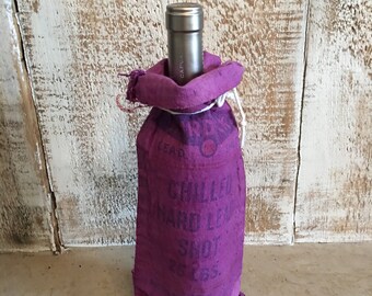 Vintage dyed purple lead shot wine bag--Chilled Hard lead shot bag