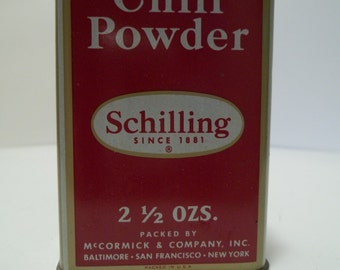 Vintage Shilling Chili Powder Tin